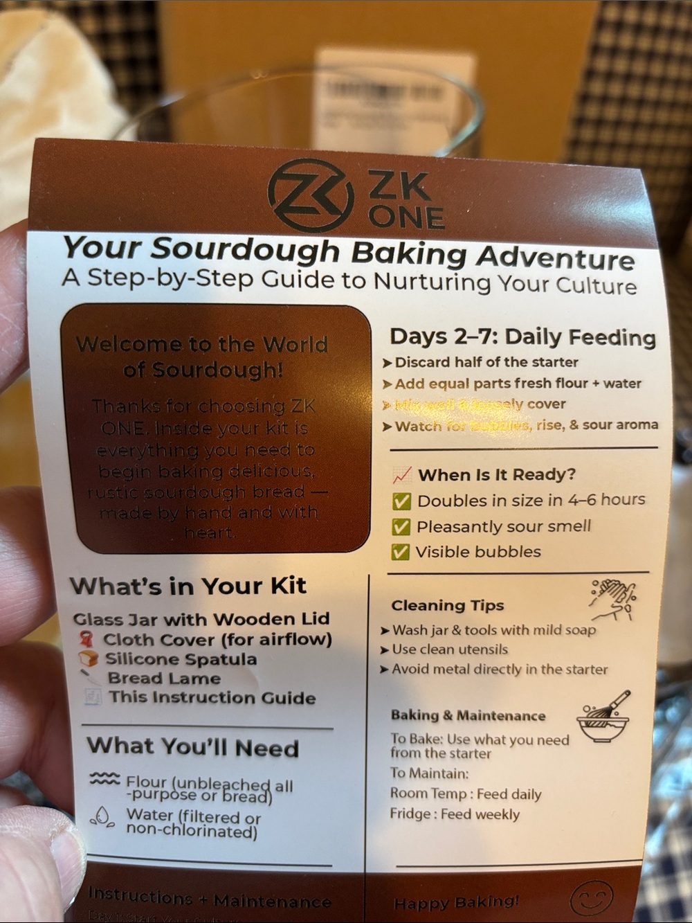 Sourdough starter kit with Cotton proofing Basket - Picture 2 of 8